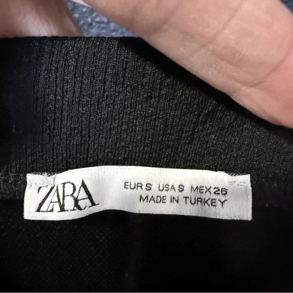 Zara Wide Leg Black Jumpsuit with Silver Beaded Straps | Size Small - Picture 5 of 7